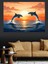 Gün Batımında Zıplayan Yunuslar Dekoratif Kanvas - Mdf Ahşap Tablo 1