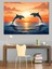 Gün Batımında Zıplayan Yunuslar Dekoratif Kanvas - Mdf Ahşap Tablo 4