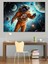 Evrende Yüzen Astronot Soyut Çalışma Dekoratif Kanvas - Mdf Ahşap Tablo 3