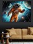 Evrende Yüzen Astronot Soyut Çalışma Dekoratif Kanvas - Mdf Ahşap Tablo 5