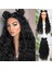Siyah Fiber Sentetik Yoğun Dalgalı Tül Peruk 1