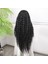 Afro Dalga Siyah Fiber Sentetik Tül Peruk 4
