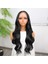 Siyah Fiber Sentetik Dalgalı Tül Peruk 3