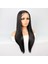 Fiber Sentetik Siyah Düz Tül Peruk 3