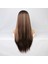 Kahverengi Balköpüğü Işıltılı Fiber Sentetik Düz Tül Peruk 5