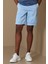 Zegler Spor Erkek Chino Şort Slim Fit Mavi 2