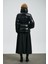 Flash Kaz Tüyü Kadın Mont Siyah 6
