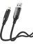Armor LED UL-012 12W 1m USB To Lightning Pd Örgülü LED Başlıklı Siyah Hızlı Şarj Kablosu 4