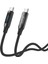 Armor LED LCC-0100 100W 1m Type-C To Type-C Pd Örgülü LED Başlıklı Siyah Hızlı Şarj Kablosu 4