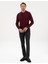 Erkek Bordo Slim Fit Polo Yaka Basic Triko Kazak 50315405-VR177 4