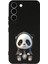 Samsung Galaxy S23 ile Uyumlu Sevimli Panda (0214D) Tasarımlı Siyah Lansman Kılıf 1