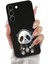 Samsung Galaxy S23 ile Uyumlu Sevimli Panda (0214D) Tasarımlı Siyah Lansman Kılıf 2