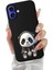 iPhone 16 Plus ile Uyumlu Sevimli Panda (0214D) Tasarımlı Siyah Lansman Kılıf 2