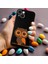 iPhone 14 ile Uyumlu Baykuş (0214A) Tasarımlı Siyah Lansman Silikon Kılıf 3