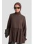 Fırfırlı Balon Kollu Tunik 25KD9018 Acı Kahve 4