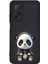 Xiaomi Mi 10T ile Uyumlu Sevimli Panda (0214D) Tasarımlı Siyah Lansman Kılıf 1