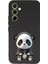 Samsung Galaxy A35 ile Uyumlu Sevimli Panda (0214D) Tasarımlı Siyah Lansman Kılıf 1
