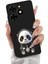 Tecno Spark 20 ile Uyumlu Sevimli Panda (0214D) Tasarımlı Siyah Lansman Kılıf 2