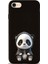iPhone Se 2022 ile Uyumlu Sevimli Panda (0214D) Tasarımlı Siyah Lansman Kılıf 1