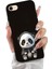 iPhone Se 2022 ile Uyumlu Sevimli Panda (0214D) Tasarımlı Siyah Lansman Kılıf 2