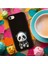 iPhone Se 2022 ile Uyumlu Sevimli Panda (0214D) Tasarımlı Siyah Lansman Kılıf 4
