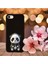 iPhone Se 2022 ile Uyumlu Sevimli Panda (0214D) Tasarımlı Siyah Lansman Kılıf 5