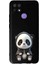 Oppo A15S ile Uyumlu Sevimli Panda (0214D) Tasarımlı Siyah Lansman Kılıf 1