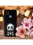 Oppo A15S ile Uyumlu Sevimli Panda (0214D) Tasarımlı Siyah Lansman Kılıf 5