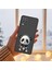 Samsung Galaxy A22 ile Uyumlu Sevimli Panda (0214D) Tasarımlı Siyah Lansman Kılıf 6