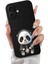 iPhone 16 ile Uyumlu Sevimli Panda (0214D) Tasarımlı Siyah Lansman Kılıf 2