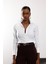 Beyaz V Yaka Likralı Slim Fit Gömlek 16669 6