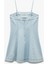 Askılı A Kesim Pamuklu Mini Denim Elbise 4