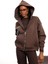 Kahverengi Fermuarlı Kapüşonlu Sweatshirt 10822 6