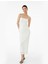 Ince Askılı Fiyonklu Dokulu Bodycon Maxi Elbise 1