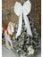 Kurdele Yıllbaşı Ağaç Süs Noel Dev Beyaz Fiyonk 55X150 cm Büyük 1