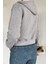 Kadın Kapüşonlu Çift Cepli Ön Fermuarlı Şardonlu Crop Top Sweatshirt P-00018987 4