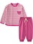 Çizgili Sweatshirt Takım 1-7 Yaş Fuşya 1