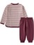 Çizgili Sweatshirt Takım 1-7 Yaş Mürdüm 2