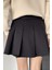 Kadın Kemer Aksesuarlı Fermuarlı Pileli Içi Şortlu Mini Etek P-00019082 4
