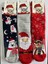 Yeni Yıl, Yılbaşı, Noel, Renkli Havlu Çoraplar, Geyikli, Noel Babalı, Desenli 3 Lü Paket (3 Adet) 2