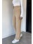 Kadın Bel Lastikli Yüksek Bel Yumoş Sakallı Triko Pantolon P-00018978 1