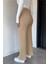 Kadın Bel Lastikli Yüksek Bel Yumoş Sakallı Triko Pantolon P-00018978 3