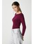 Kayık Yaka Need Uzun Kollu Mürdüm Soft Top / Bluz 4