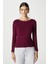 Kayık Yaka Need Uzun Kollu Mürdüm Soft Top / Bluz 5