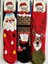 Yeni Yıl, Yılbaşı, Noel, Renkli Havlu Çoraplar, Geyikli, Noel Babalı, Desenli 3 Lü Paket (3 Adet) 3
