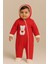 Bebek Teddy Desenli Içi Peluş Kapüşonlu Tulum Kırmızı 1