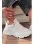 ZRİN-149 Beyaz Gümüş Bağcıklı Fileli Günlük Premium Kadın Sneaker 1