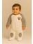 Bebek Teddy Desenli Peluş Tulum Gri 1