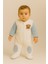 Bebek Teddy Desenli Peluş Tulum Mavi 1