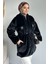 Gülseli Kadın Kapüşonlu Tesettür Peluş Mont P-00019080 2